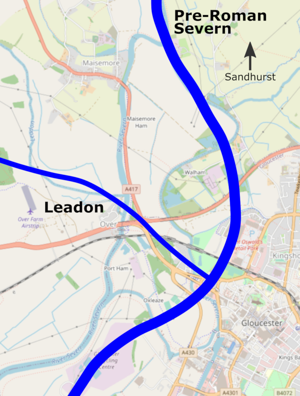 Pre-Roman Severn and River Leadon